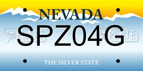 SPZ04G Nevada License Plate
