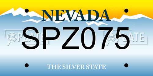 SPZ075 Nevada License Plate