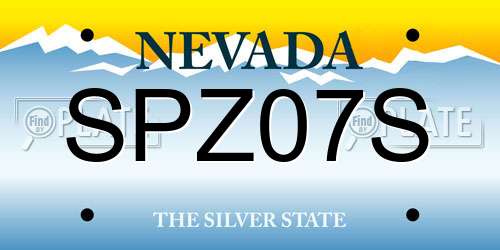 SPZ07S Nevada License Plate