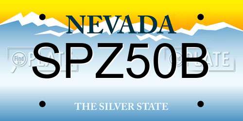 SPZ50B Nevada License Plate