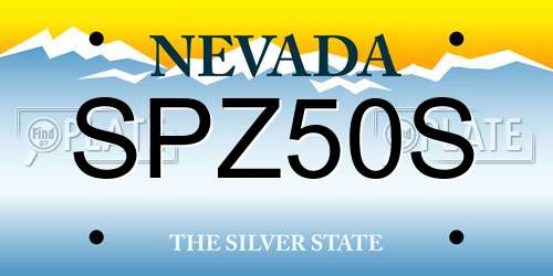 SPZ50S Nevada License Plate
