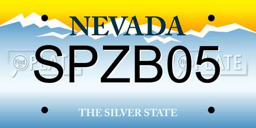 SPZB05 Nevada License Plate