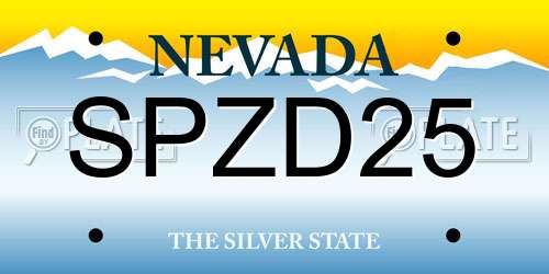 SPZD25 Nevada License Plate