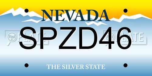SPZD46 Nevada License Plate