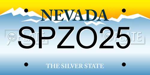 SPZO25 Nevada License Plate