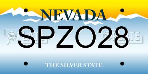 SPZO28 Nevada License Plate