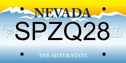 SPZQ28 Nevada License Plate