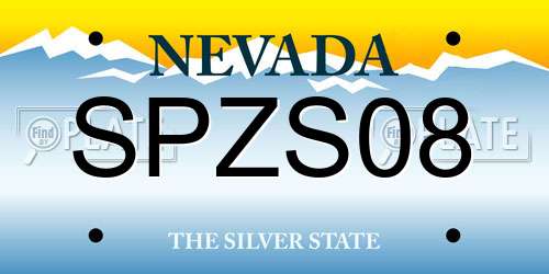SPZS08 Nevada License Plate