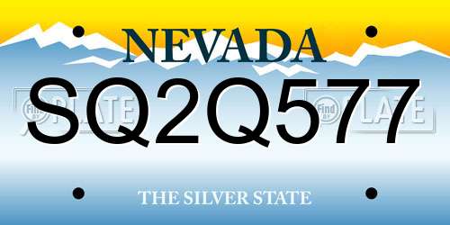 SQ2Q577 Nevada License Plate