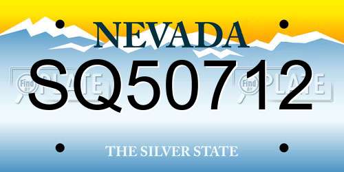 SQ50712 Nevada License Plate