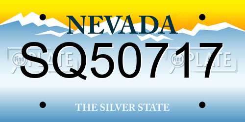 SQ50717 Nevada License Plate