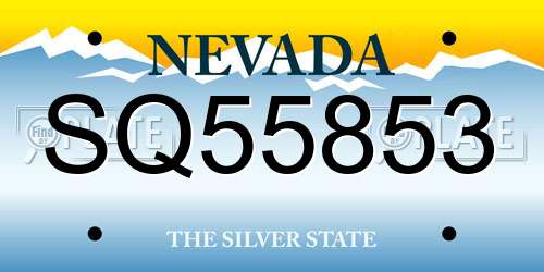 SQ55853 Nevada License Plate