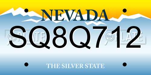SQ8Q712 Nevada License Plate