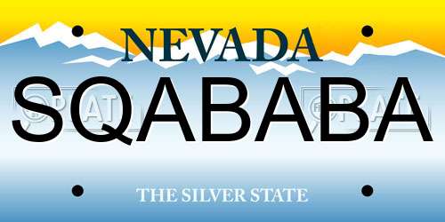 SQABABA Nevada License Plate