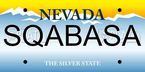SQABASA Nevada License Plate
