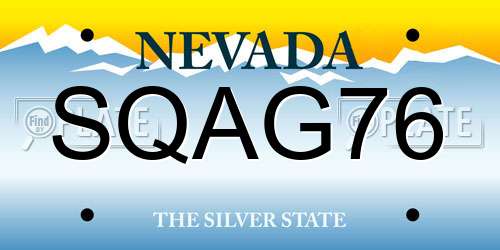 SQAG76 Nevada License Plate