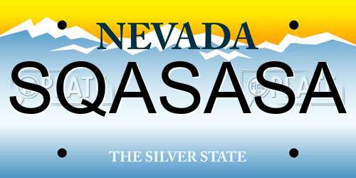 SQASASA Nevada License Plate