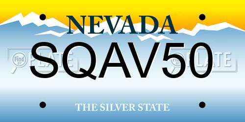 SQAV50 Nevada License Plate