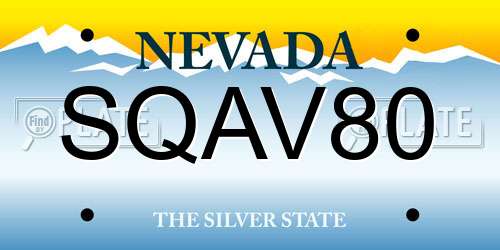 SQAV80 Nevada License Plate
