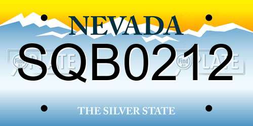 SQB0212 Nevada License Plate