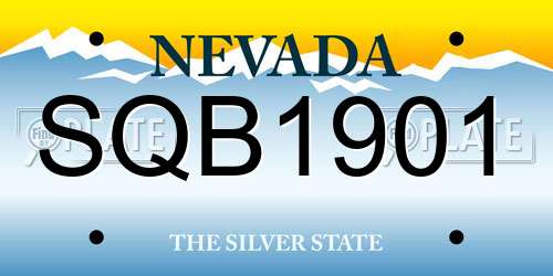 SQB1901 Nevada License Plate