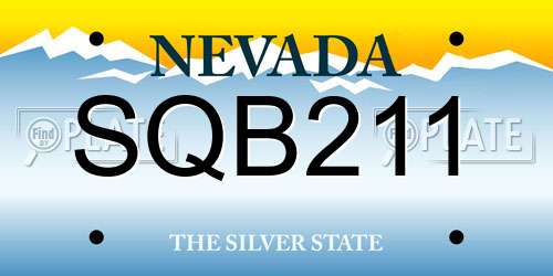 SQB211 Nevada License Plate