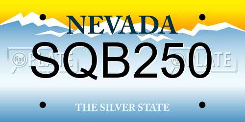 SQB250 Nevada License Plate