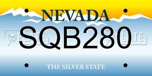 SQB280 Nevada License Plate