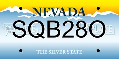 SQB28O Nevada License Plate
