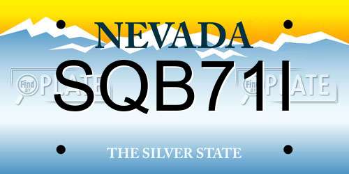 SQB71I Nevada License Plate