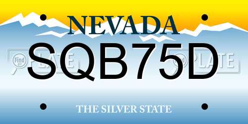 SQB75D Nevada License Plate