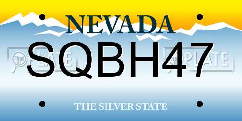 SQBH47 Nevada License Plate