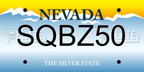 SQBZ50 Nevada License Plate