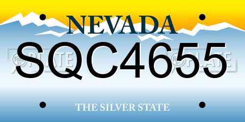 SQC4655 Nevada License Plate
