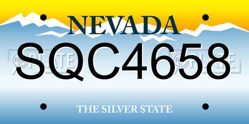 SQC4658 Nevada License Plate