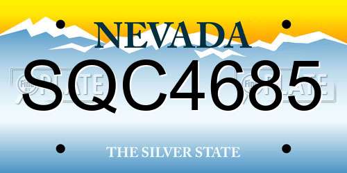 SQC4685 Nevada License Plate
