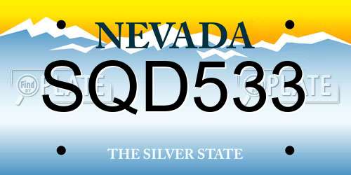 SQD533 Nevada License Plate