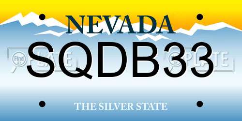 SQDB33 Nevada License Plate