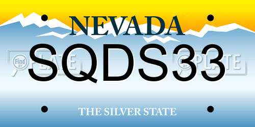 SQDS33 Nevada License Plate