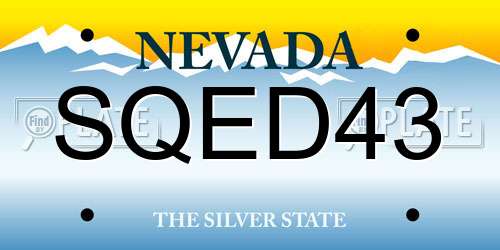 SQED43 Nevada License Plate