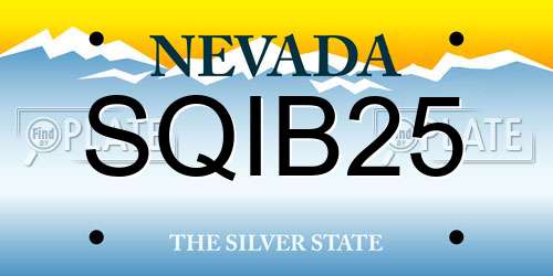 SQIB25 Nevada License Plate