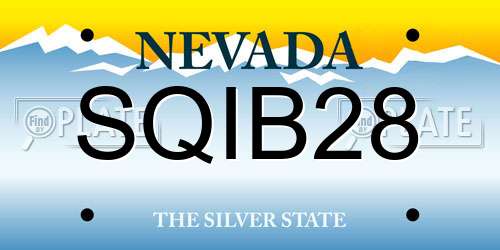 SQIB28 Nevada License Plate