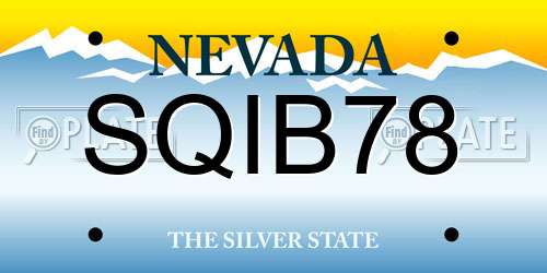 SQIB78 Nevada License Plate