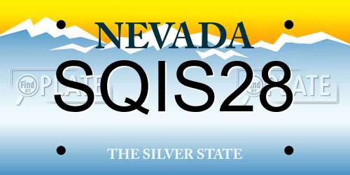 SQIS28 Nevada License Plate