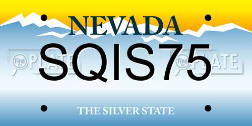 SQIS75 Nevada License Plate