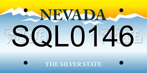 SQL0146 Nevada License Plate