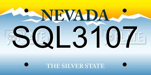 SQL3107 Nevada License Plate