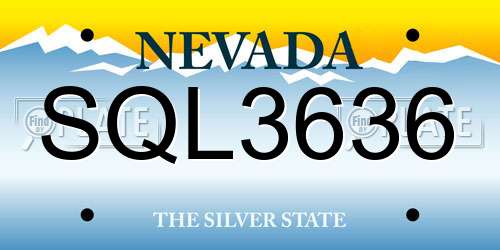SQL3636 Nevada License Plate