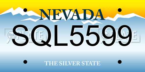 SQL5599 Nevada License Plate