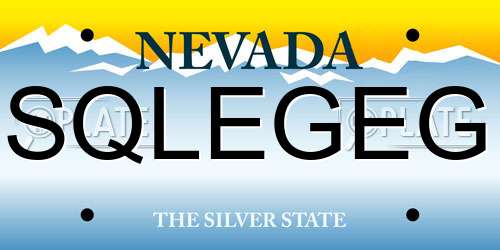 SQLEGEG Nevada License Plate